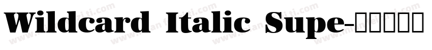 Wildcard Italic Supe字体转换